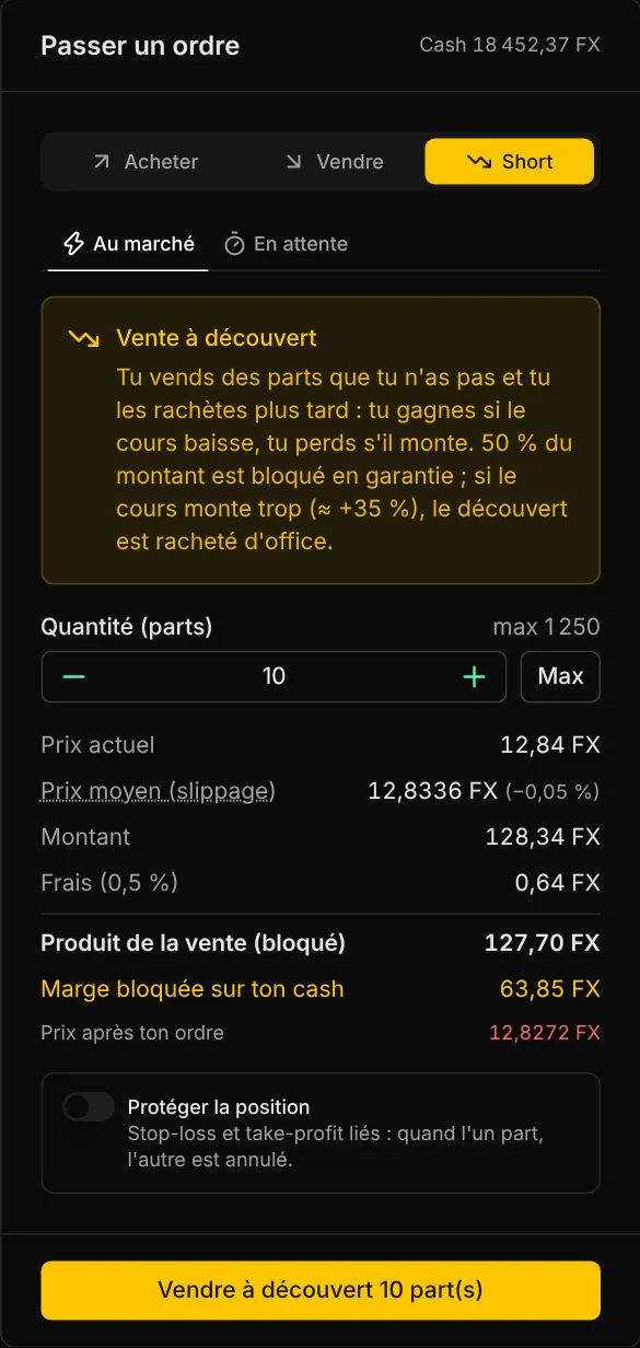 Ouvrir un short